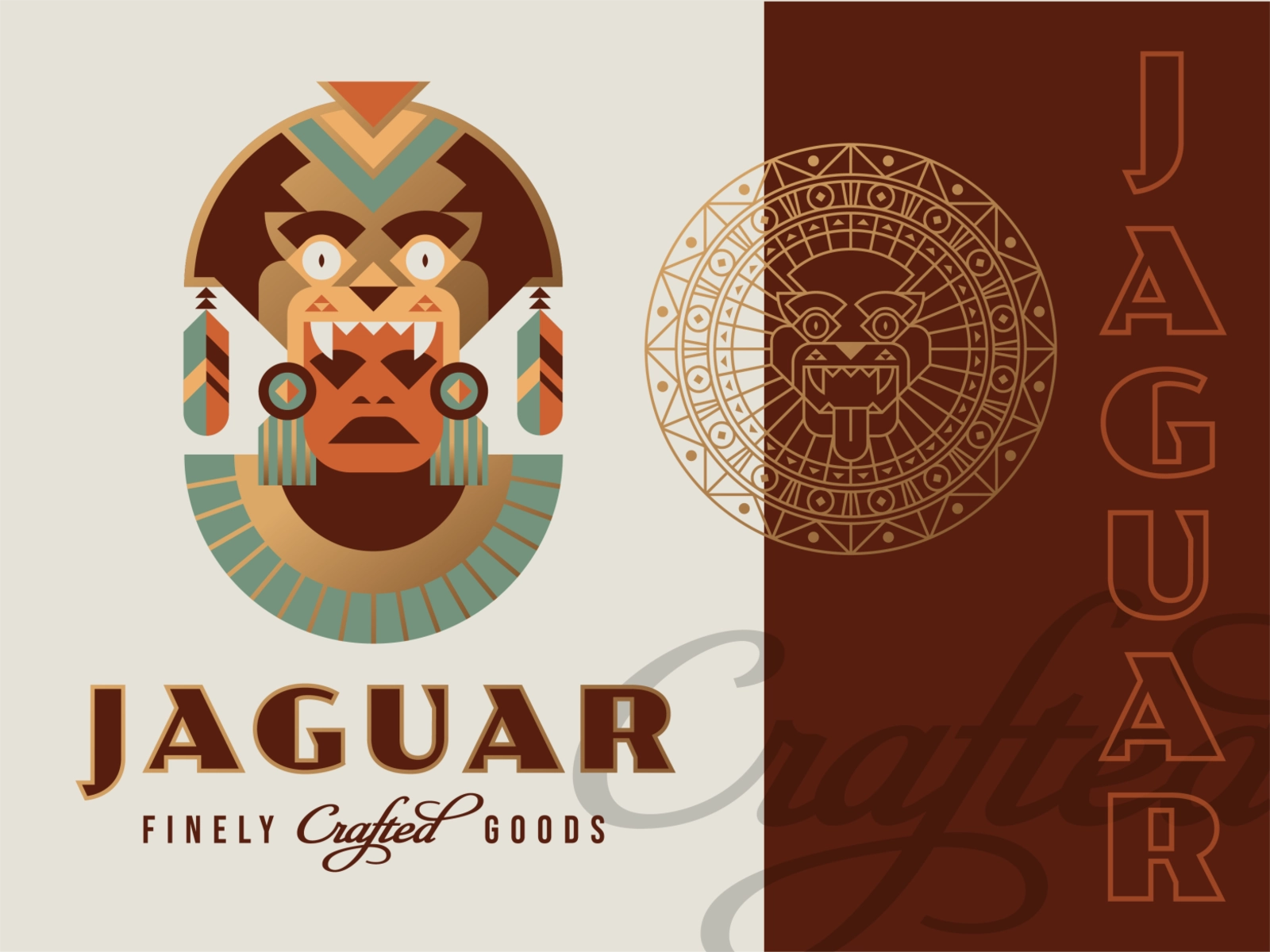 Brandimals 10 - Jaguar feather mesoamerica custom type script foil gol.webp