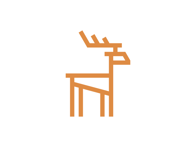 Deer Logo brand antler stag buck elk geometry geometric animal icon il.png