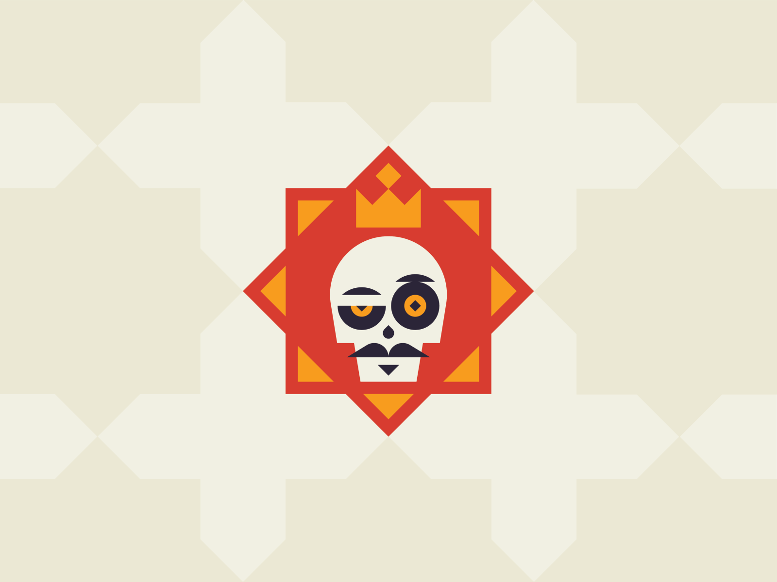 Esqueleto pt. 1 mexican tequila skull king badge eye tile pattern tria.png