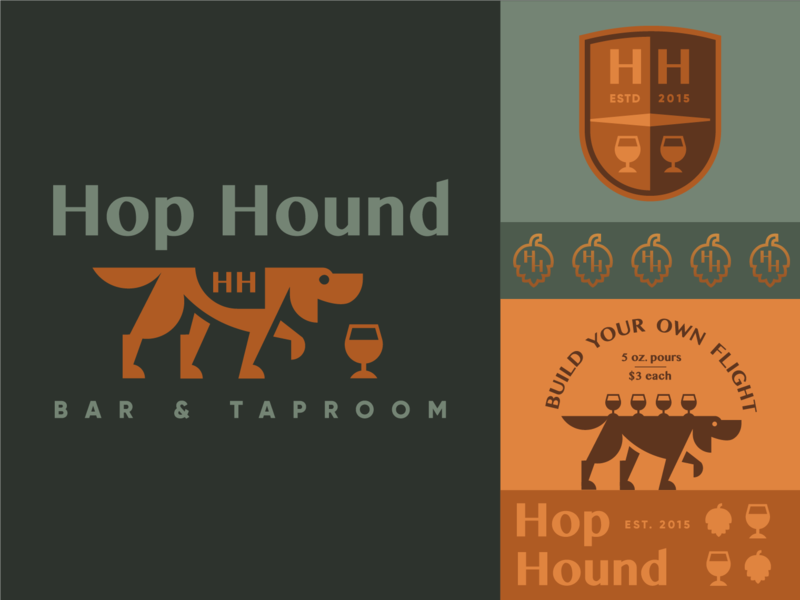 Hop Hound Bar  Taproom crest badge dog food brewery beer animal geomet.png