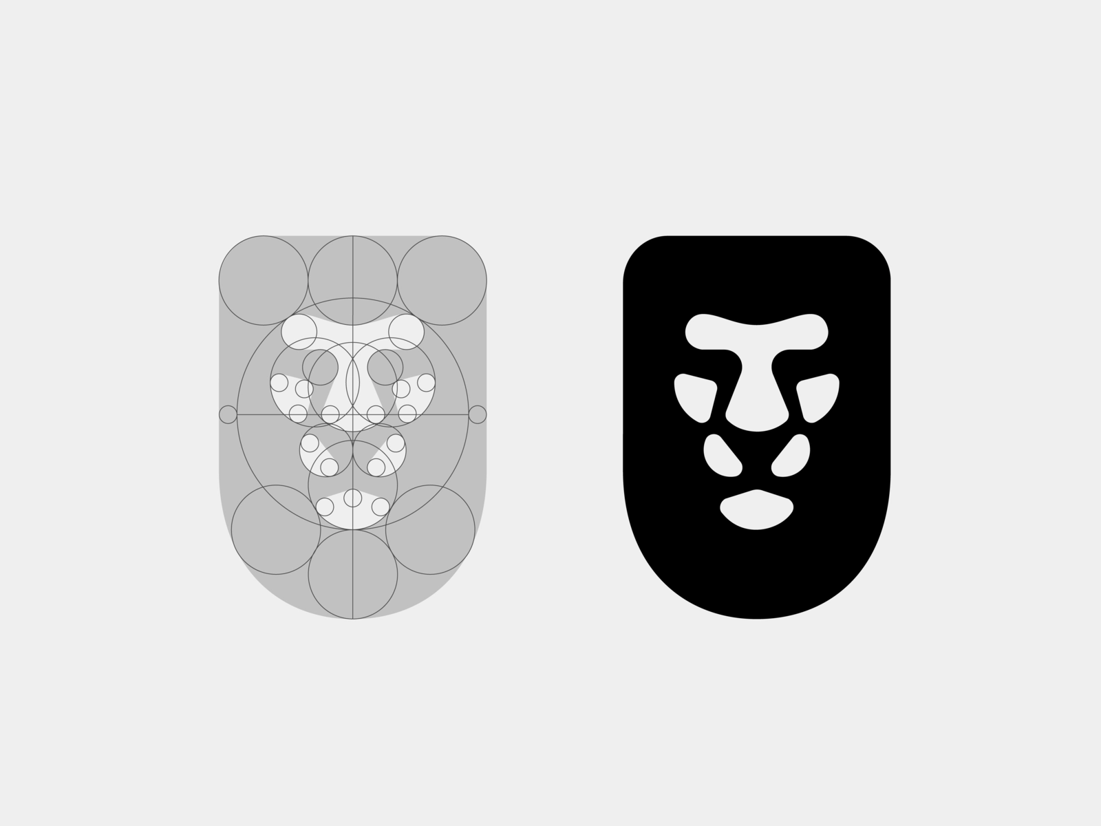 Lion Crest grid shadow negative space branding brand identity badge cr.webp