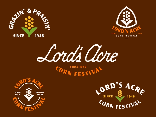 Lords Acre Corn Festival vegetable geometric custom script vintage far.webp