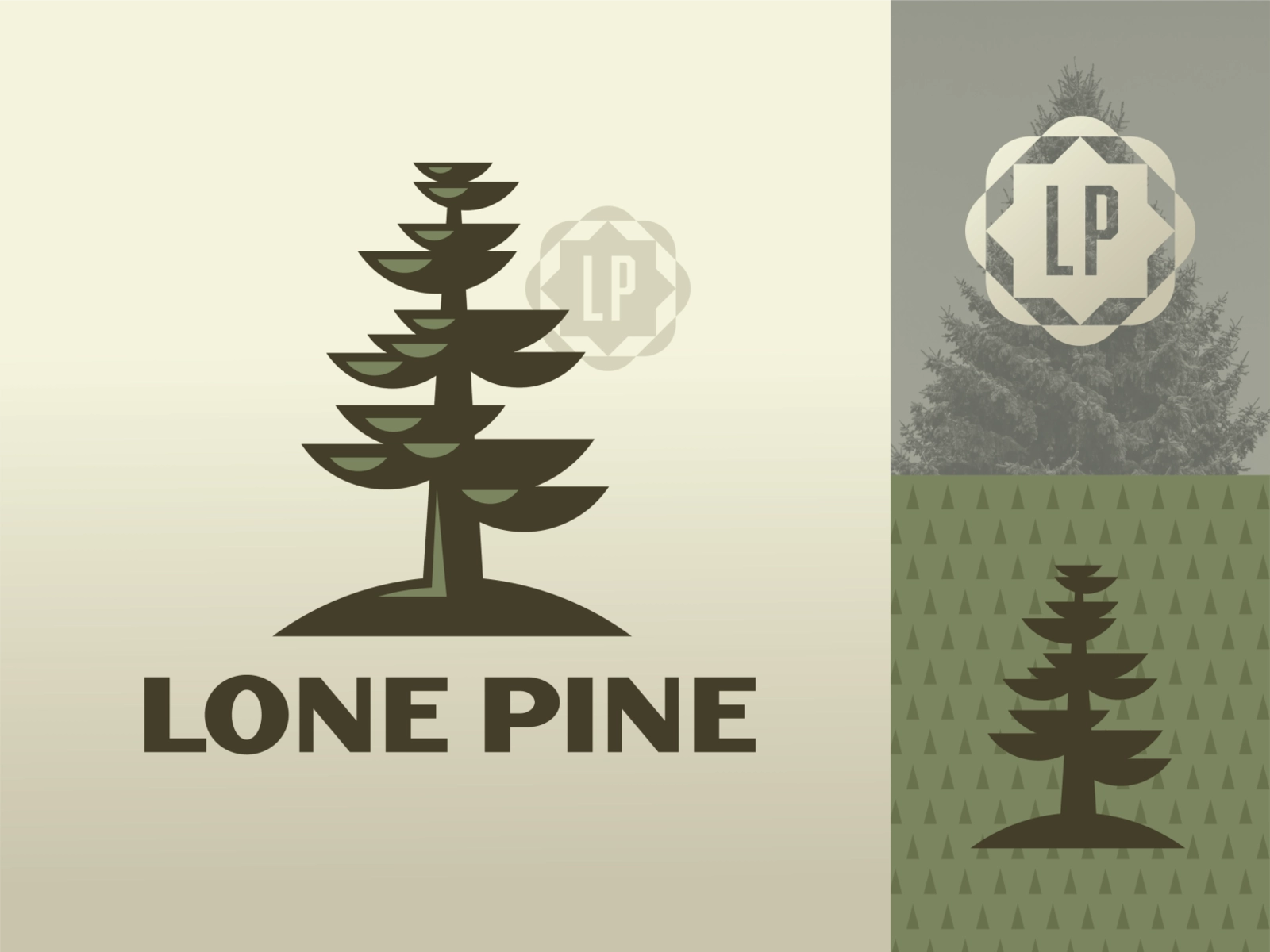 Lone Pine semicircle tall star geometric green vintage retro hill bran.webp