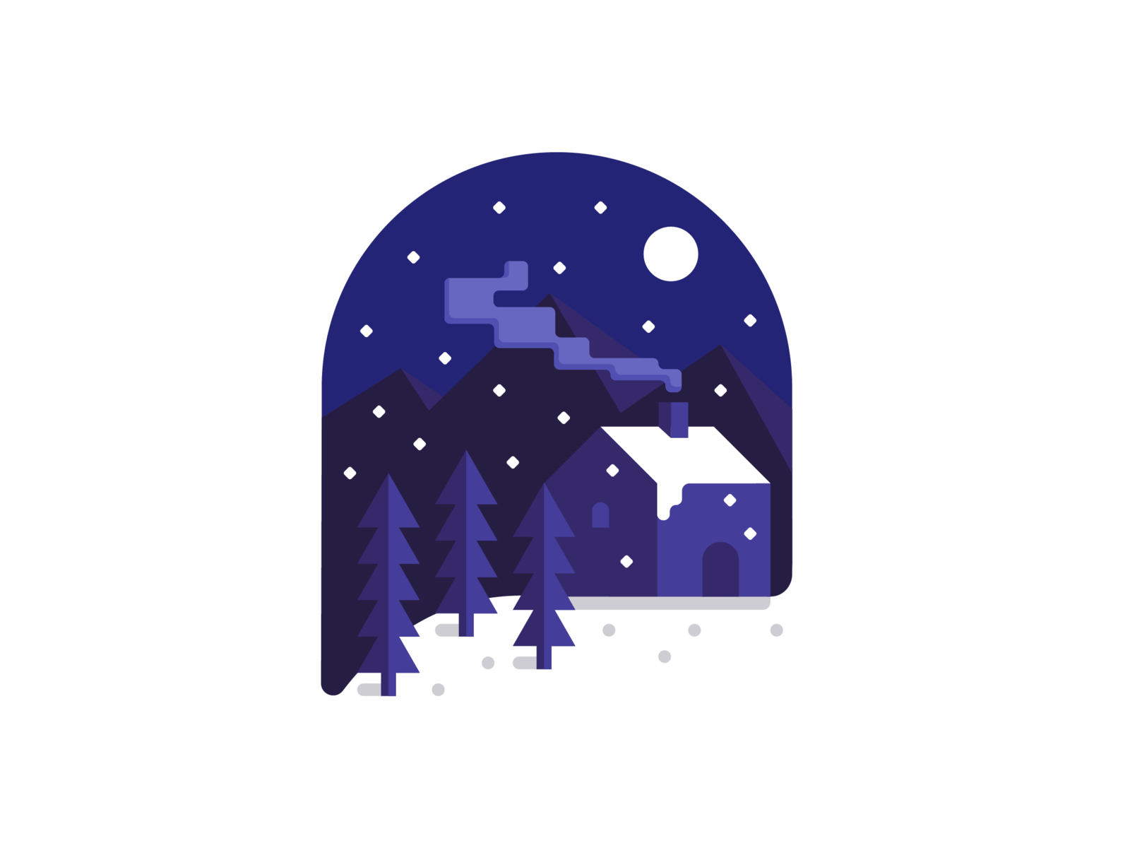 Merry Christmas! cabin mountain snowglobe snow winter christmas geomet.png