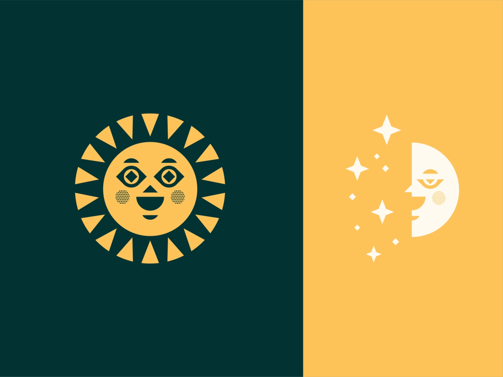 Sun  Moon holistic health wellness branding vector opposite cheeks eye.webp