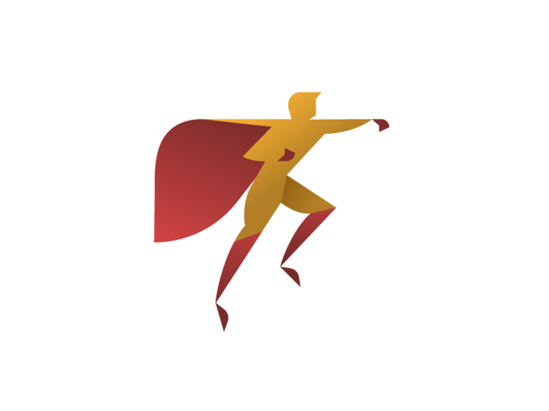 Superhero fly gold cape hero superman geometric branding brand identit.png