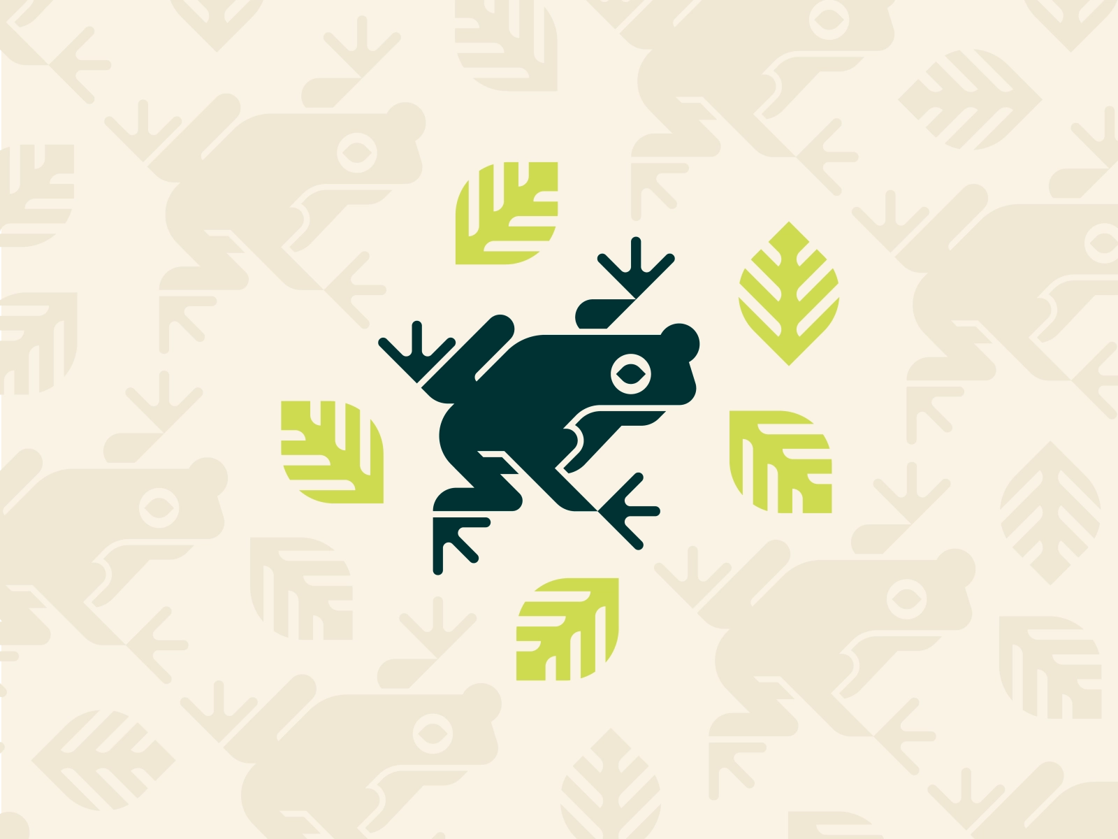 Tree Frog nature outdoors pattern tropical minimalist toad leaf jungle.webp