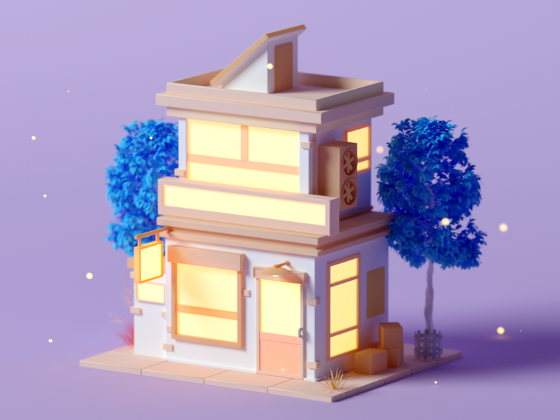 Book Store game asset gameart store book low poly isometric b3d cinema.png