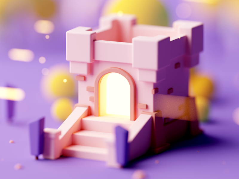 Castle game asset game design design cinema4d forest game building fan.webp