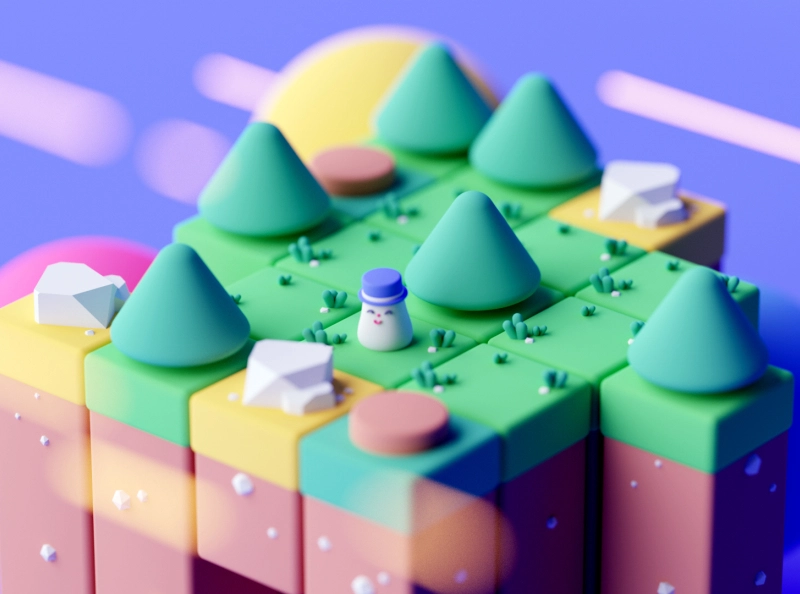 Game Blocks c4d octane game design isometric room low poly cartoon gam.webp