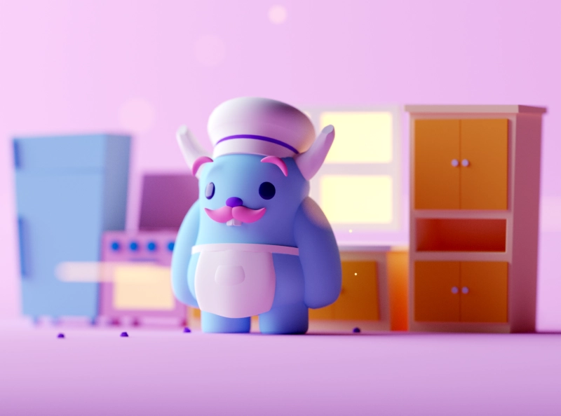 Monster Chef fantasy lowpoly 3d octane cinema 4d c4d isometric cute mu.webp