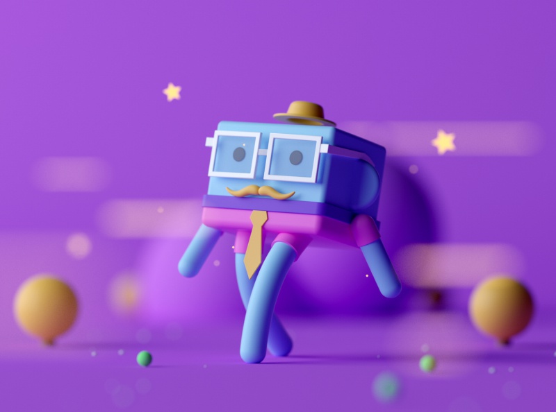 Mr. John Fancy low poly cartoon illustration octane characters charact.jpg