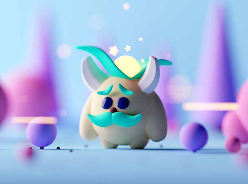 Mustache Monster cute monster character design character fantasy carto.png
