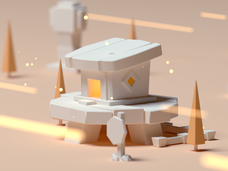 Shack building game game building octane render c4d b3d desert shack.png