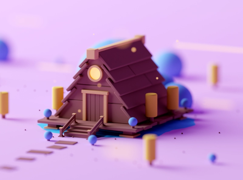 Shack game design shack game building fantasy illustration cartoon low.webp