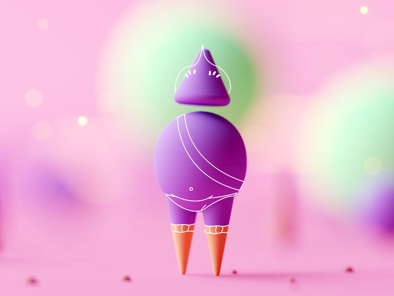 Shape Character 4 characters outline character design character low po.webp