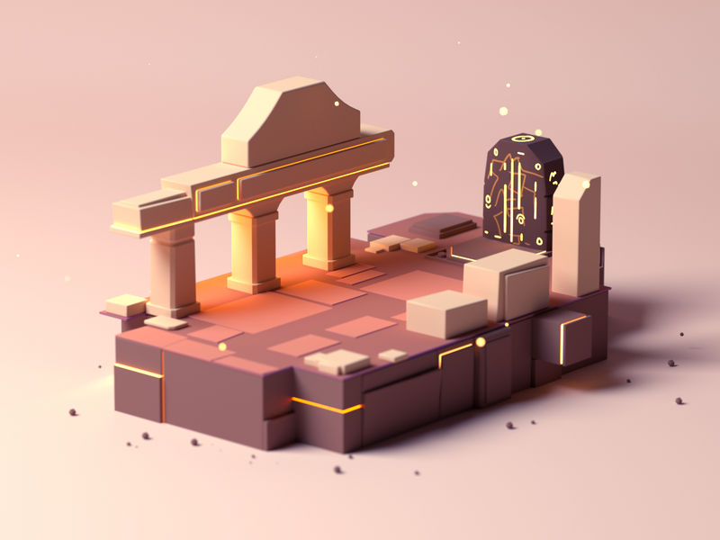 Small Land Altar b3d blender cartoon illustration lowpoly game isometr.png