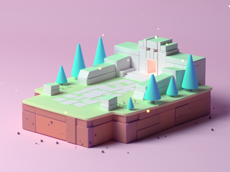 Small Land fantasy magic octane lowpoly isometric room illustration c4.png