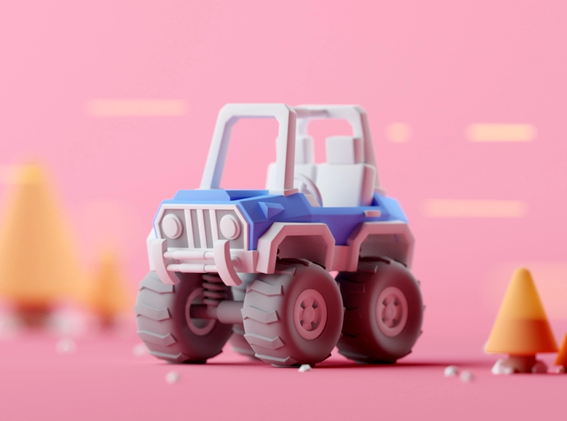 Vehicle Off-Road vehicle car cartoon game lowpoly cinema 4d isometric.webp