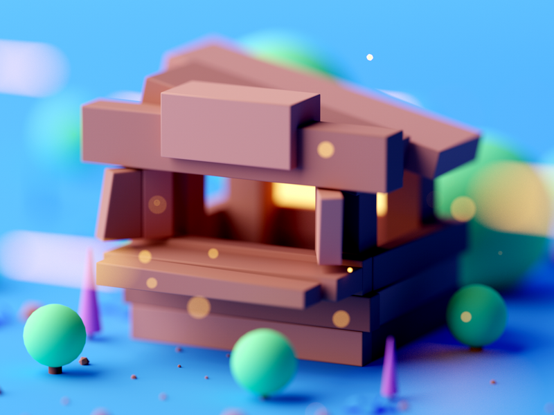 Wooden Tent game asset game design design cinema4d forest game buildin.webp