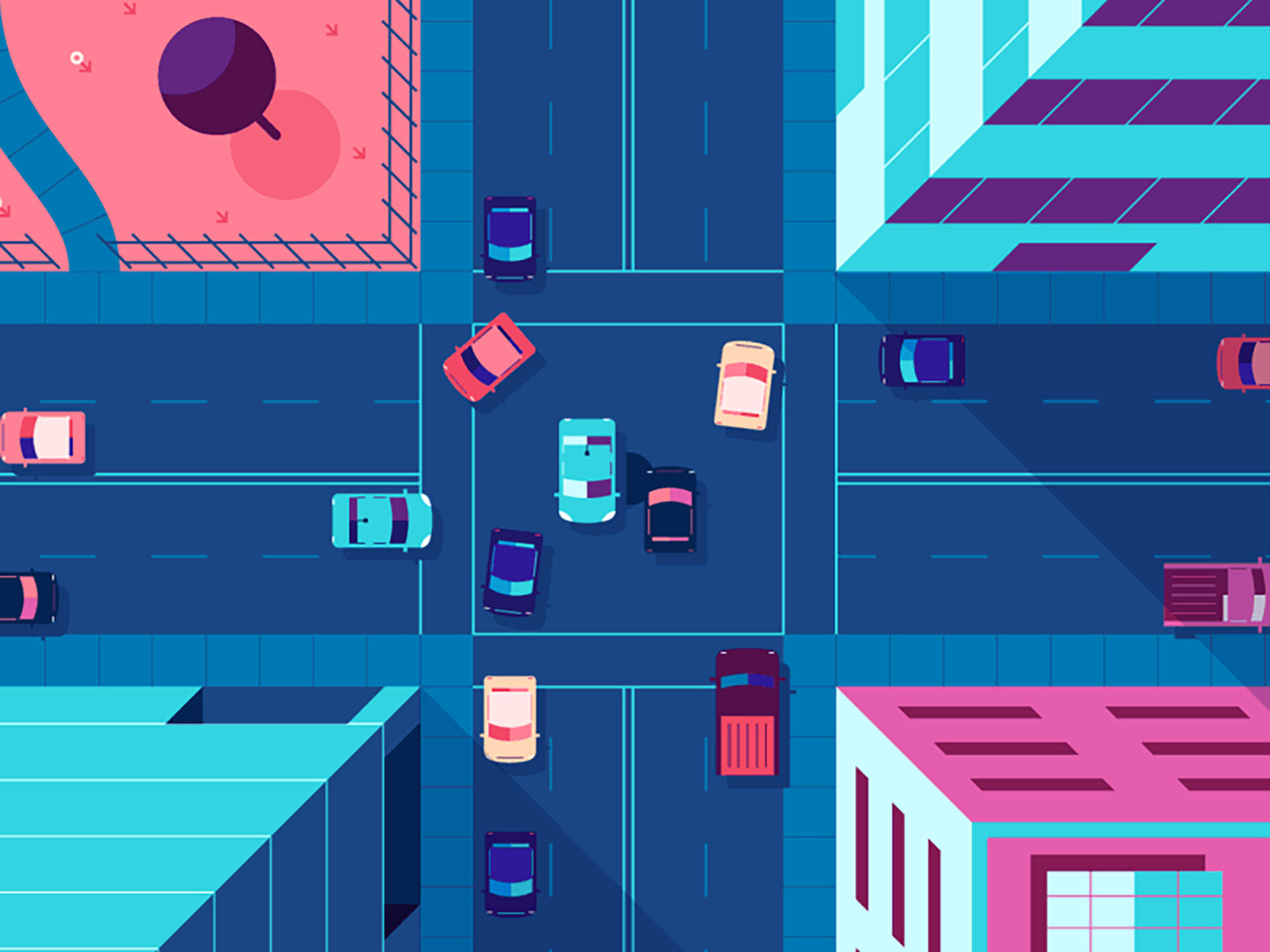 Autonomous Intersection down the street intersection loop motion graph.jpg