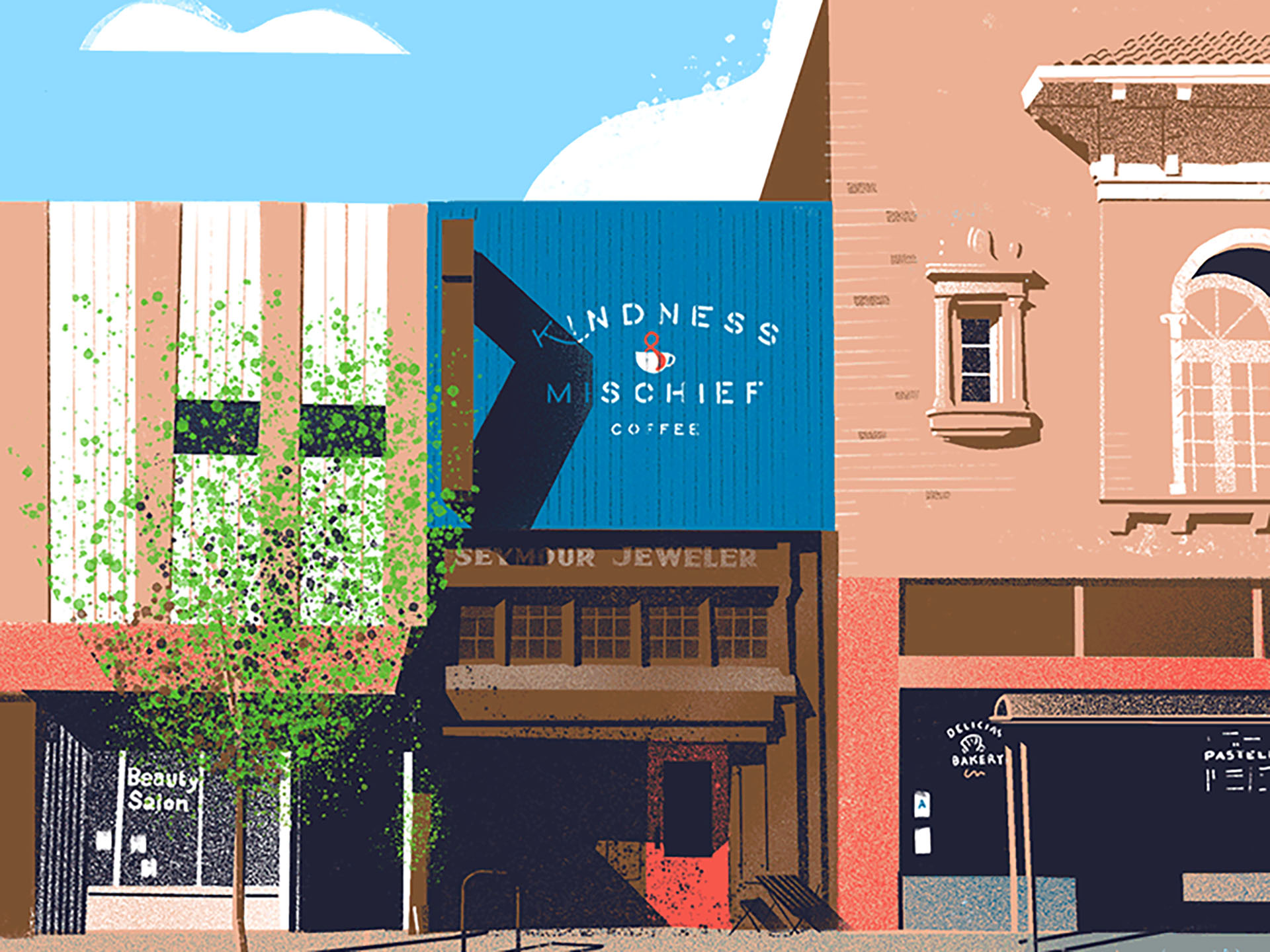 Kindness  Mischief  down the street procreate lighting perspective tre.jpg