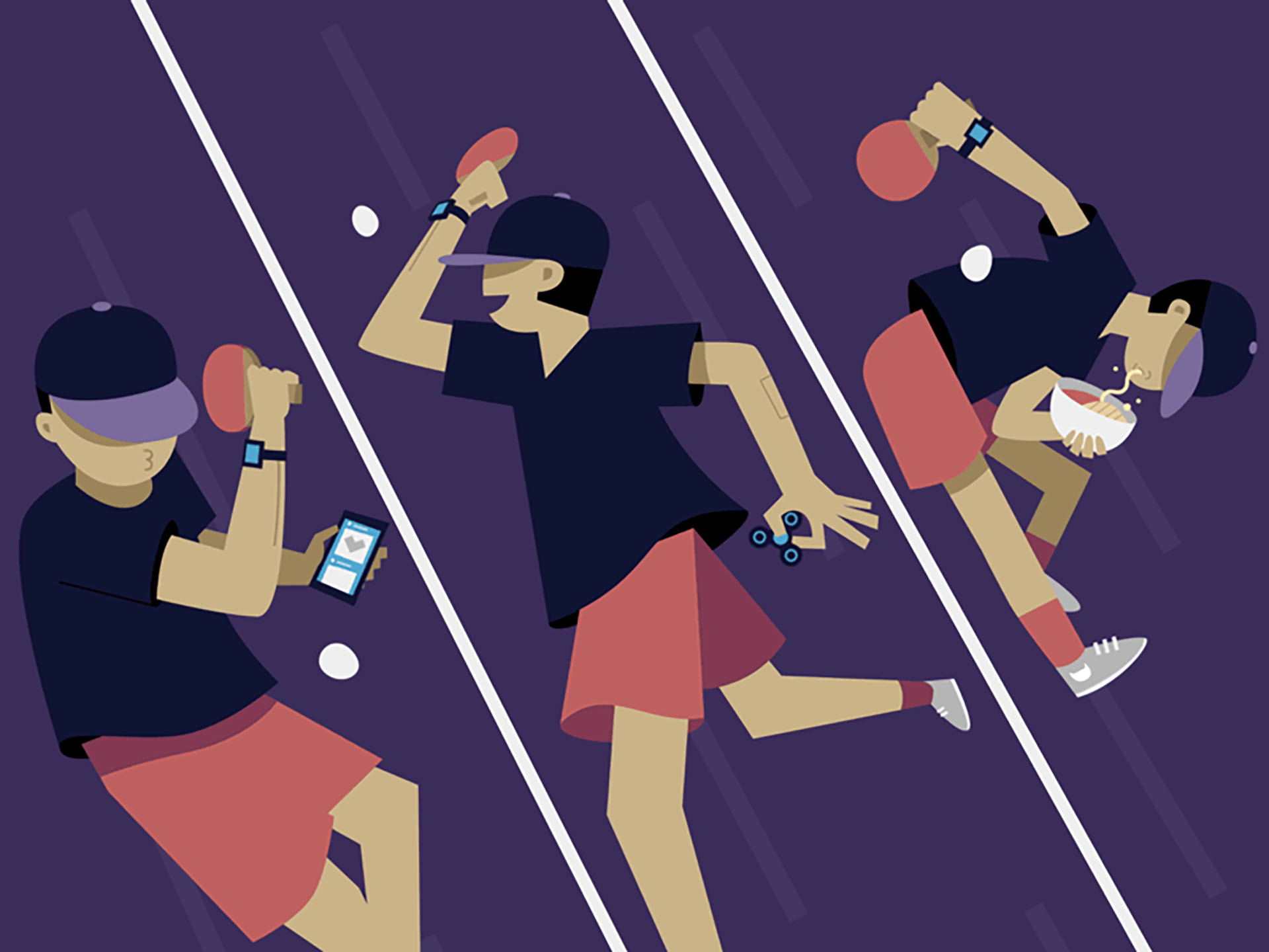 Rally on! illustration animation gif loop table tennis anime fidget sp.jpg