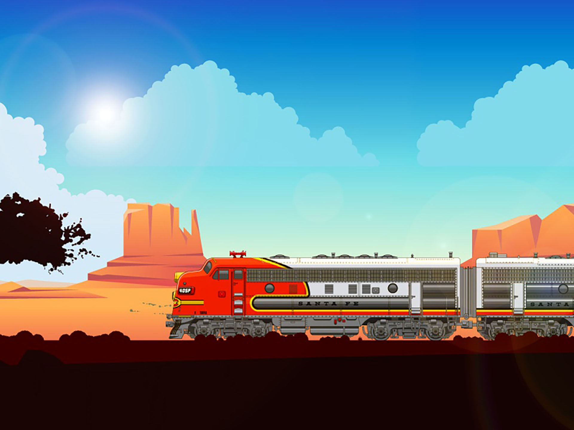 Santa Fe Super Chief train locomotive santa fe down the rail down the.jpg