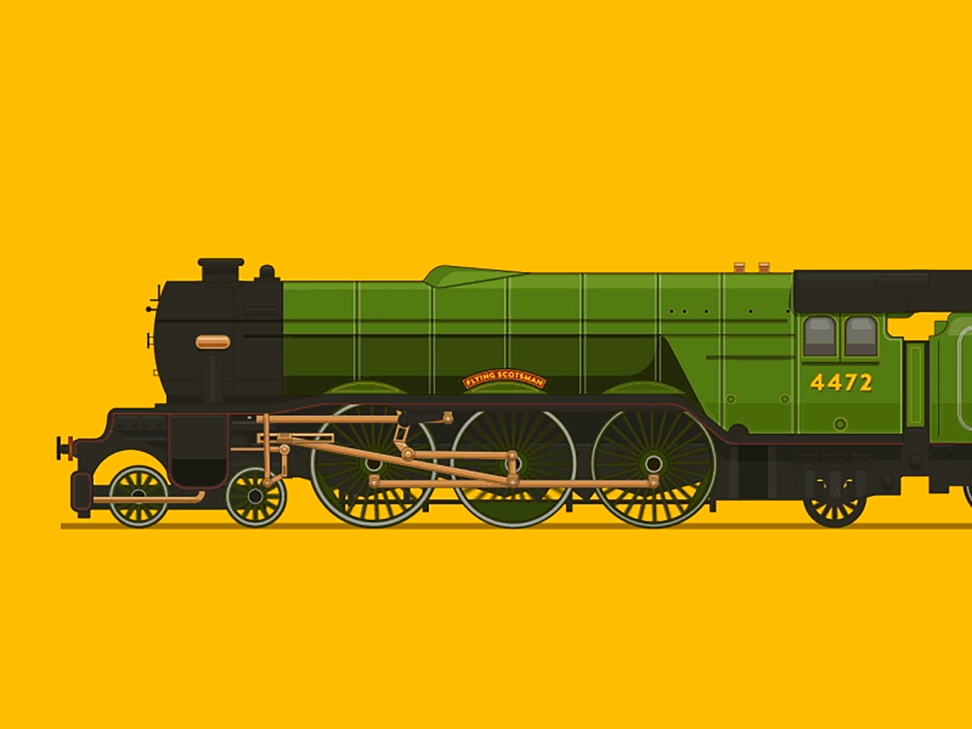 The Flying Scotsman down the street designs illustration train trains.jpg