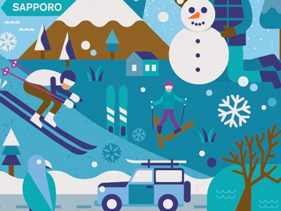 Airnz Illustration winter snow skiing ski snowboarding vetorart illust.jpg