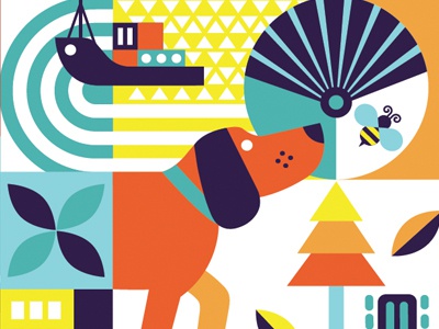 Auckland Illustration 1 art dog illustration beach boat woof bee natur.jpg