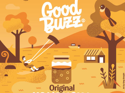 Good Buzz label rebrand kombucha bottle drinks label design label kite.png
