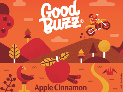 Good Buzz label rebrand packaging apple motorcross illustration.png