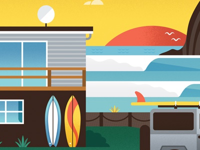 Piha art print illustration vector beach surfboard waves surfing piha.jpg