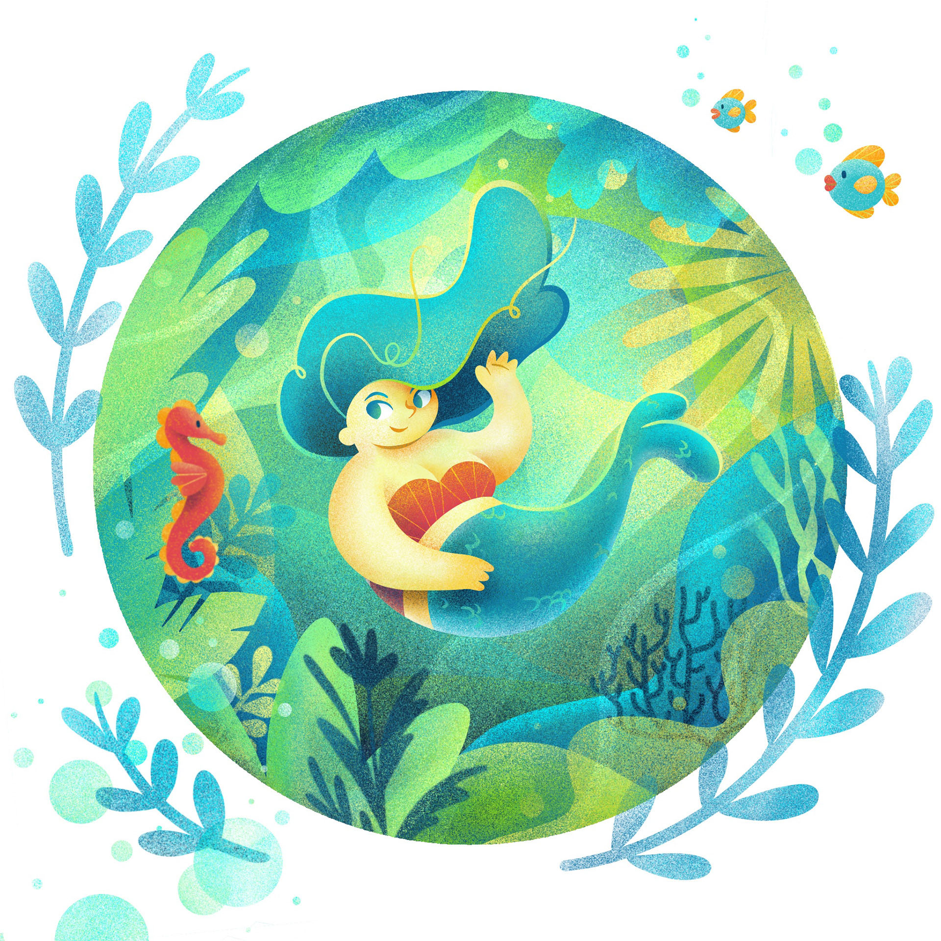 Mermaid Vibes. Similar style to the fox. Really love the Bonobo Chalk.jpg