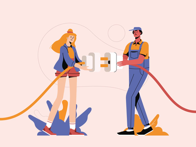 A Girl And A Guy Failing To Plug The Cord In folks guys error boy char.webp