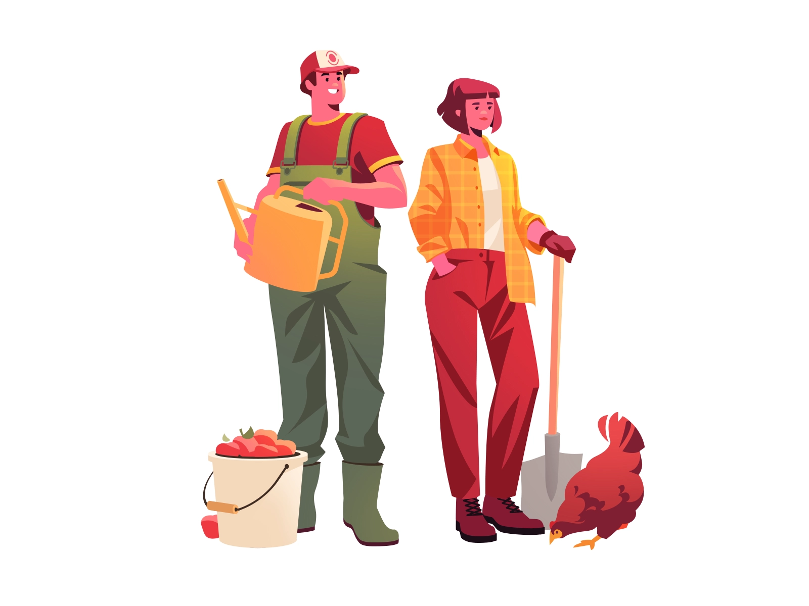 Agriculture Characters digital art agribusiness rural 2d illustration.webp