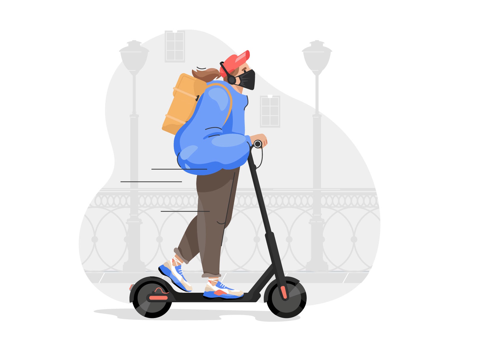 COVID Reality — Delivery Service digital art graphic covid 19 scooter.jpg