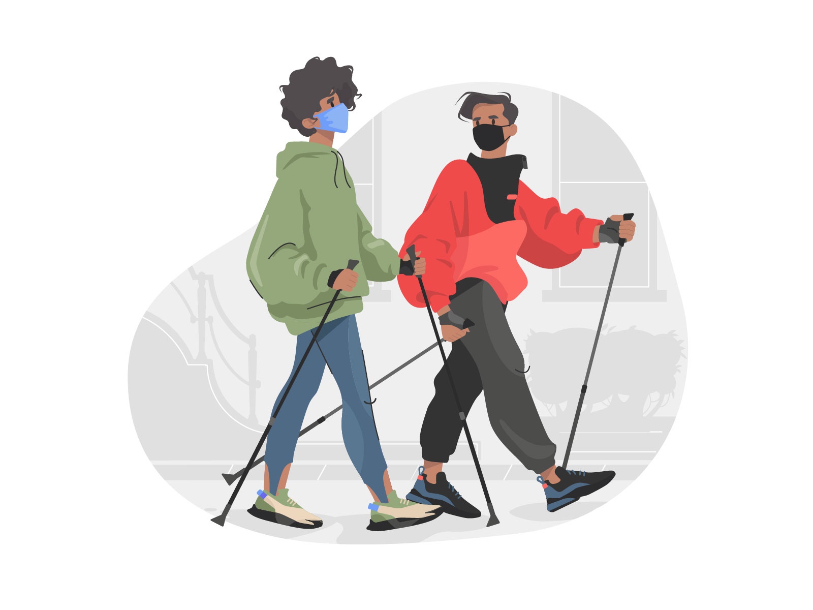 COVID Reality — Exercise Wearing a Face Mask graphic flat illustration.jpg