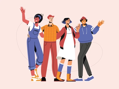 Diverse team animated illustrations character design collaborative tea.webp