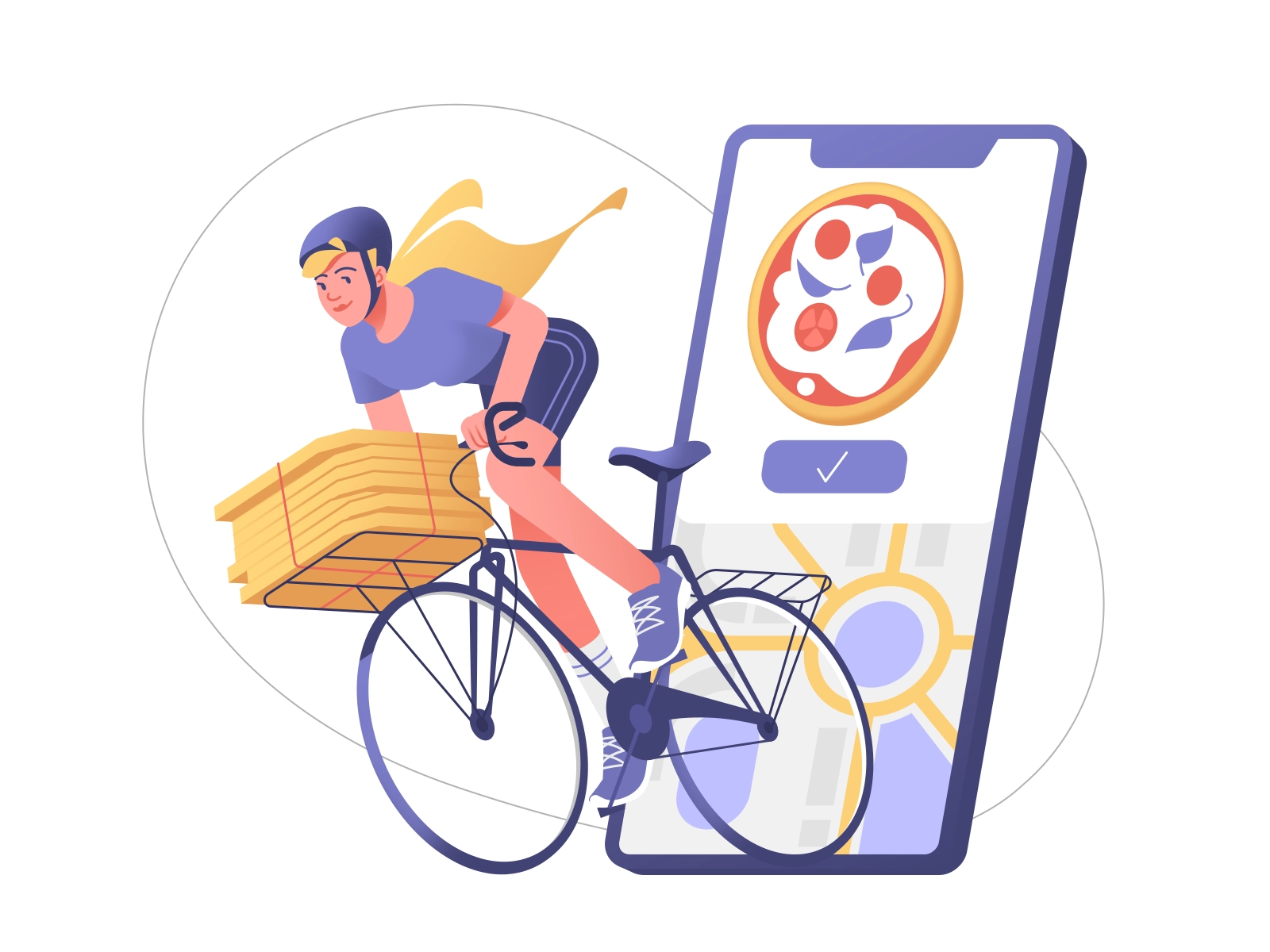Fast Motorcycle Delivery Illustration character illustration service f.webp