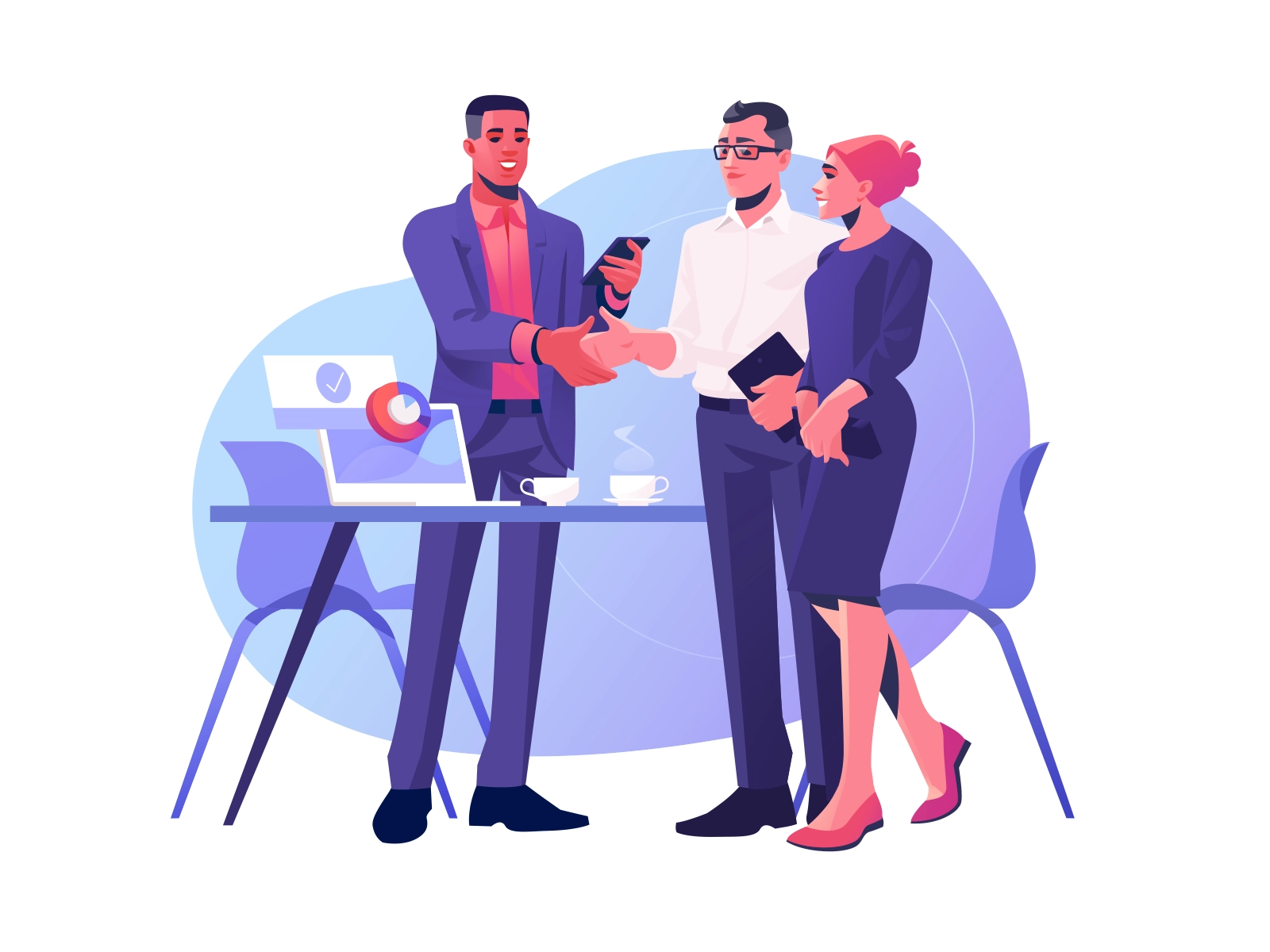Finance Management Characters Illustration Discussion illustration art.webp