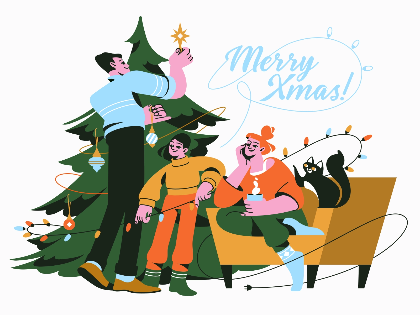 Happy Christmas! ️ christmas time christmas bauble topper happiness at.webp
