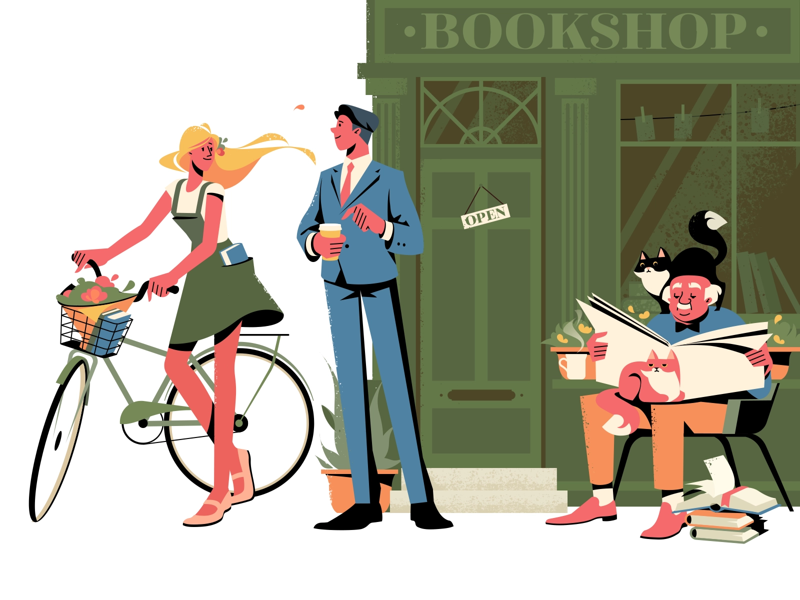 Life In A City books cats everyday bookshop girl character lifestyle i.webp