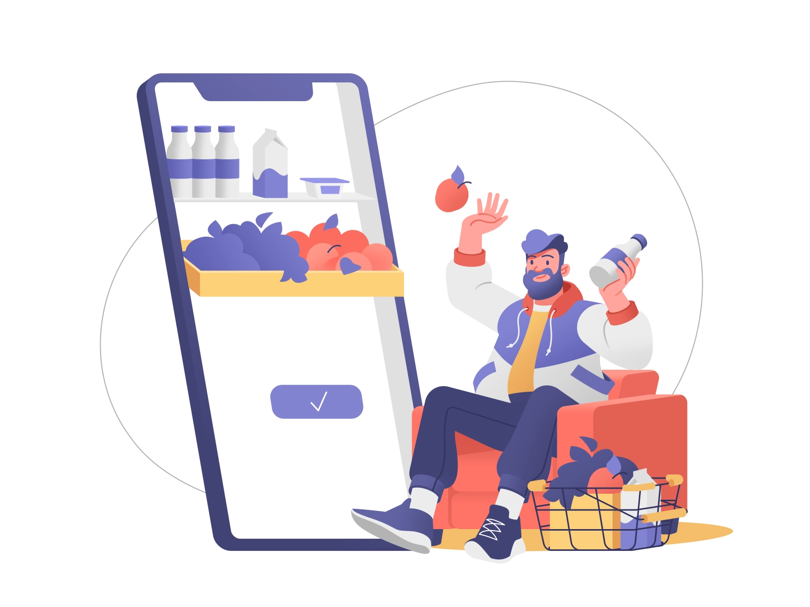 Lightning-Fast Delivery Illustration flat food delivery delivery app i.webp