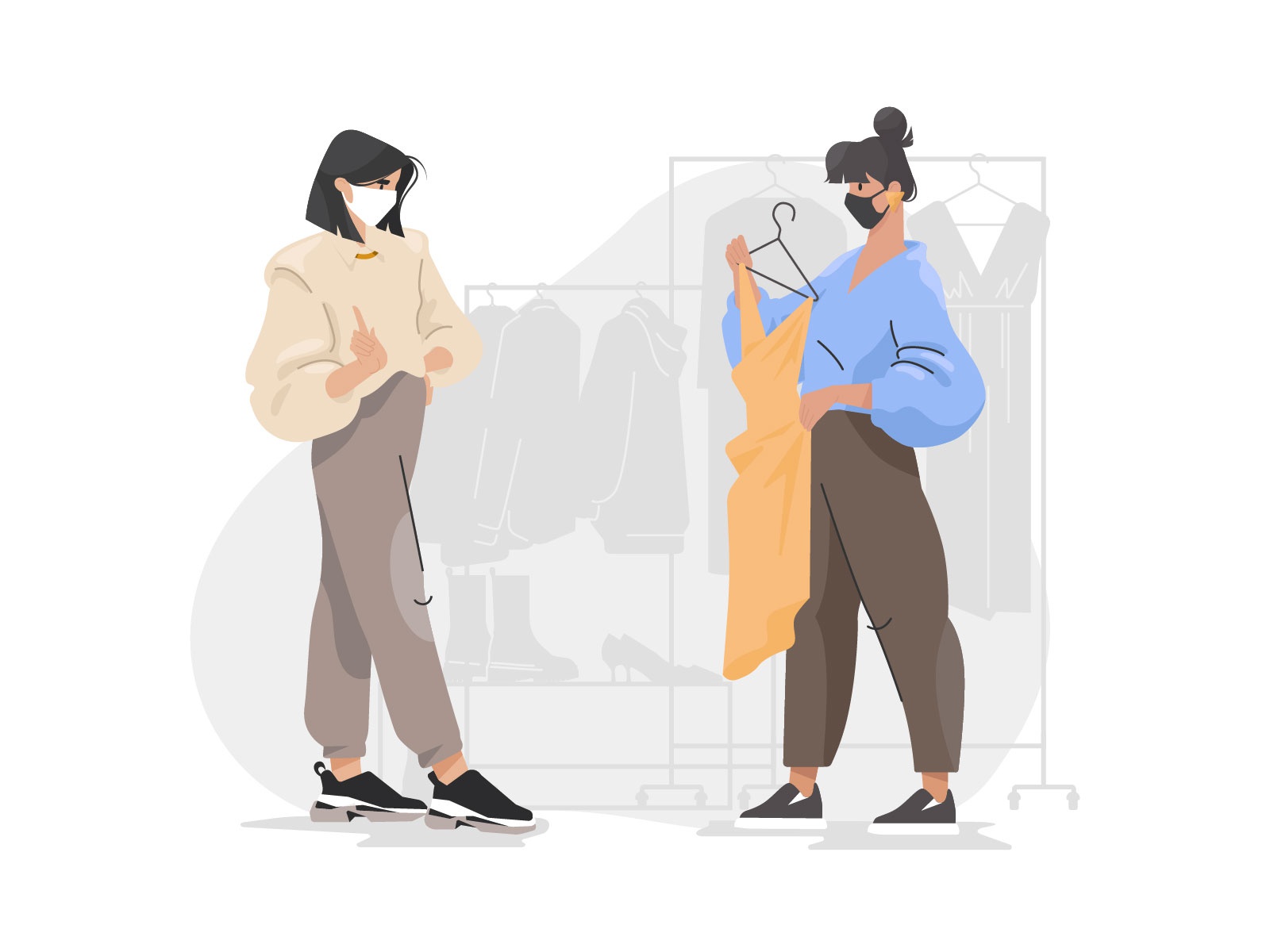 Life in Quarantine graphic clothing shop girls girl character covid-19.jpg