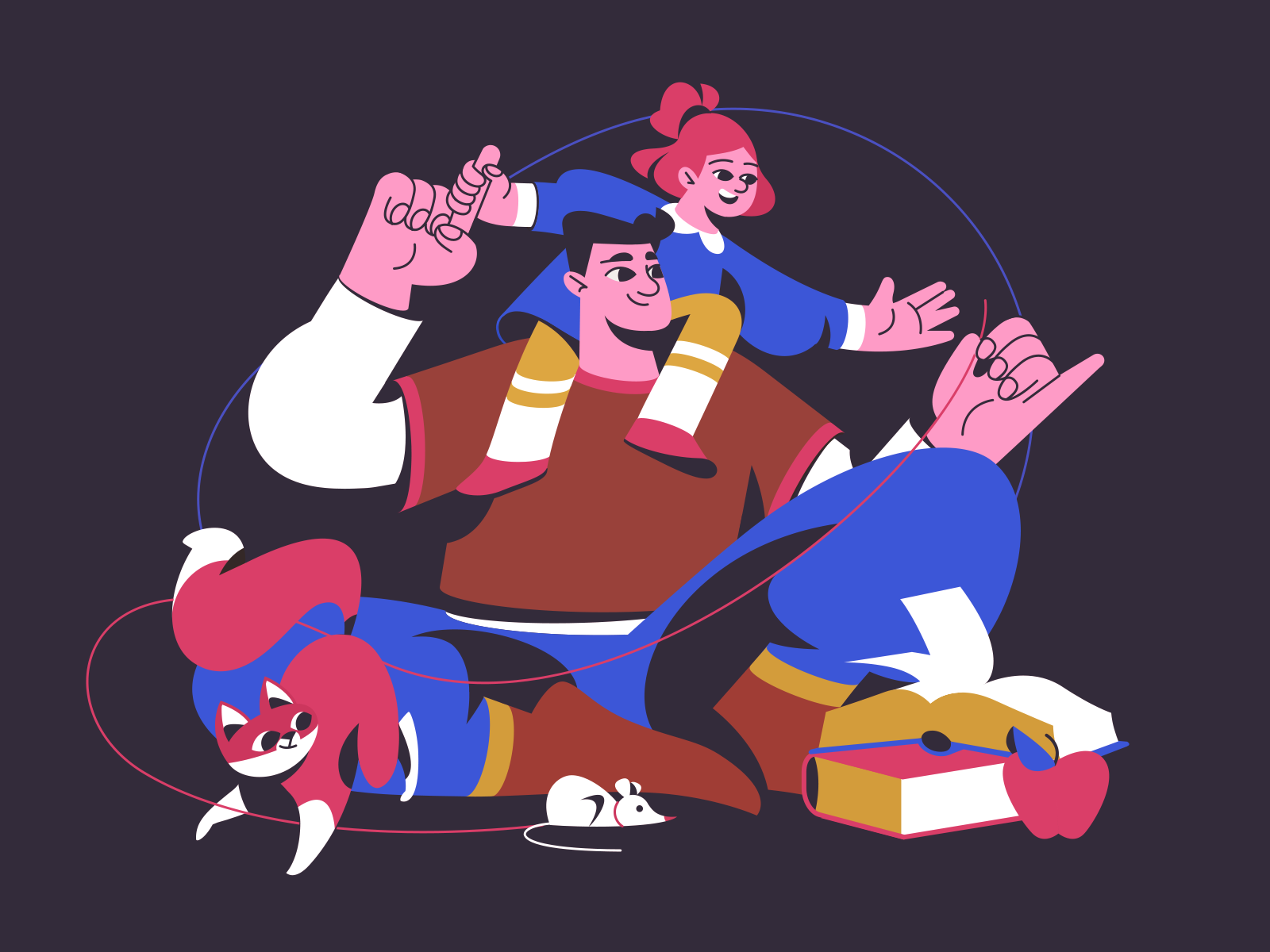 Lockdown Characters Dad and His Girl stayathome daddy family dad lockd.png