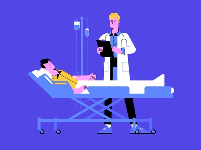 Medical Characters A Doctor With A Patient health hospital graphic med.webp
