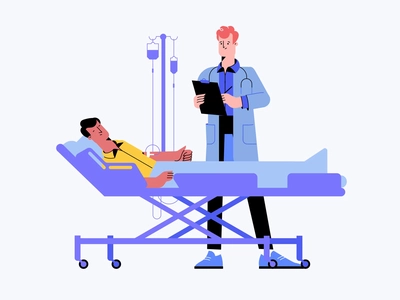 Medical Characters A Doctor With A Patient patient health doctor medic.webp