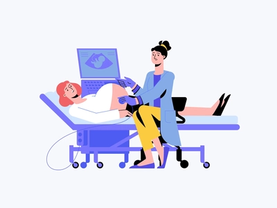 Medical Characters Ultrasound medical care medical ultrasound girl cha.webp
